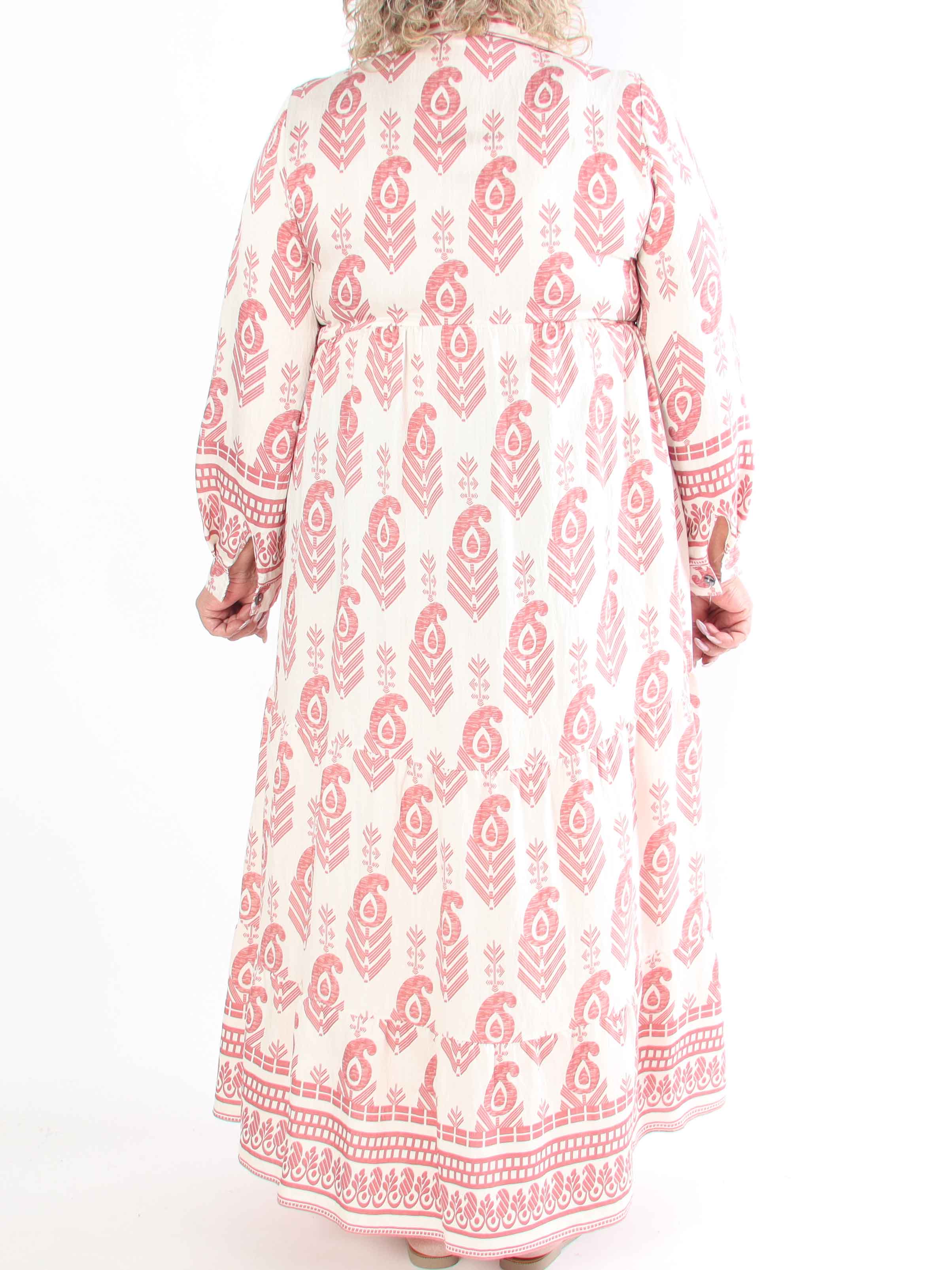 Raina - Lång mönstrad plus size-klänning i viskos